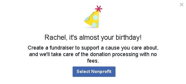 facebook birthday fundraiser notification